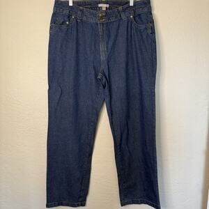 Woman Within jeans womens 16W blue denim stretch natural fit mid rise straight